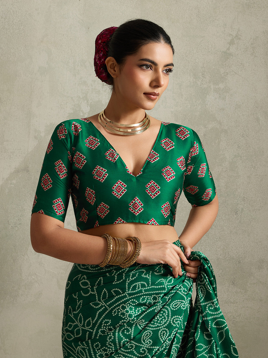 Printed Satin Saree