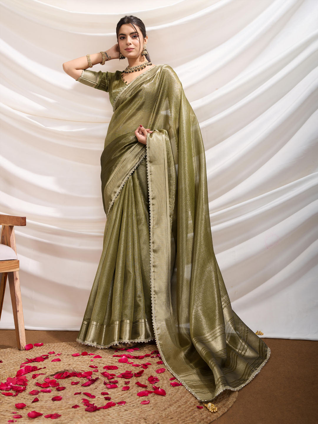 Woven Design Linen Blend Saree