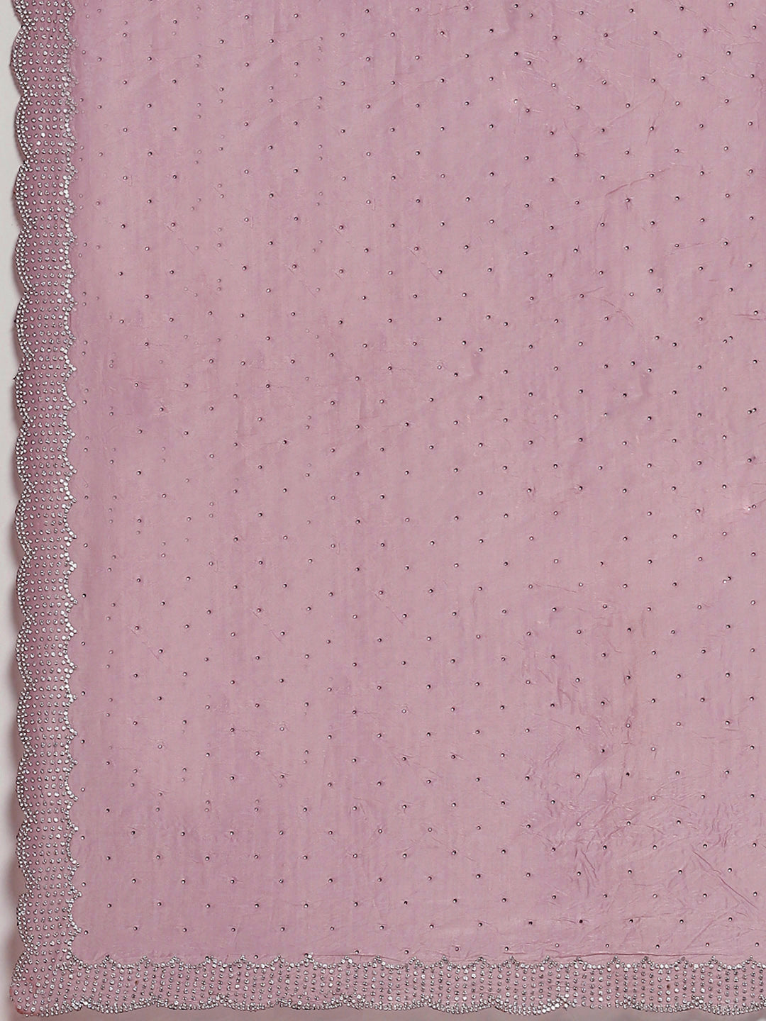 Swarovski Border Art-Chiffon Organza Plain Saree