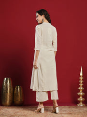 Embroidered Cotton Kurta With Pant