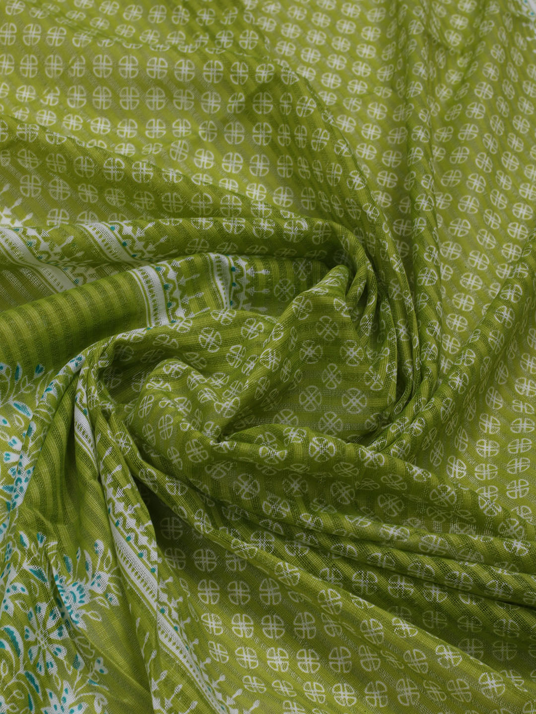 Sequence Work Cotton Blend Unstitched Suit With Dupatta