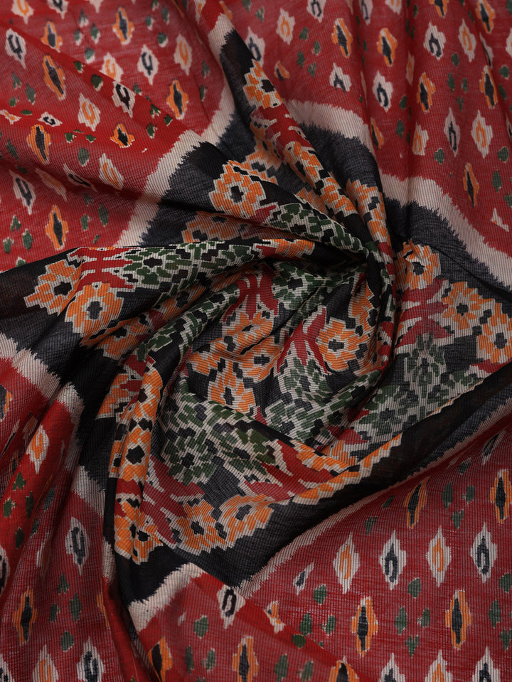 Embroidered Cotton Blend Unstitched Suit With Pant &amp; Dupatta