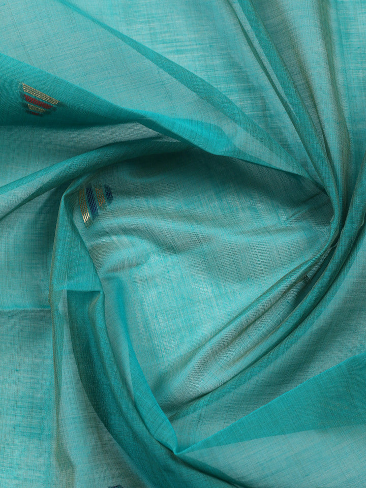 Printed Chanderi Unstitched Suit With Pant &amp; Dupatta