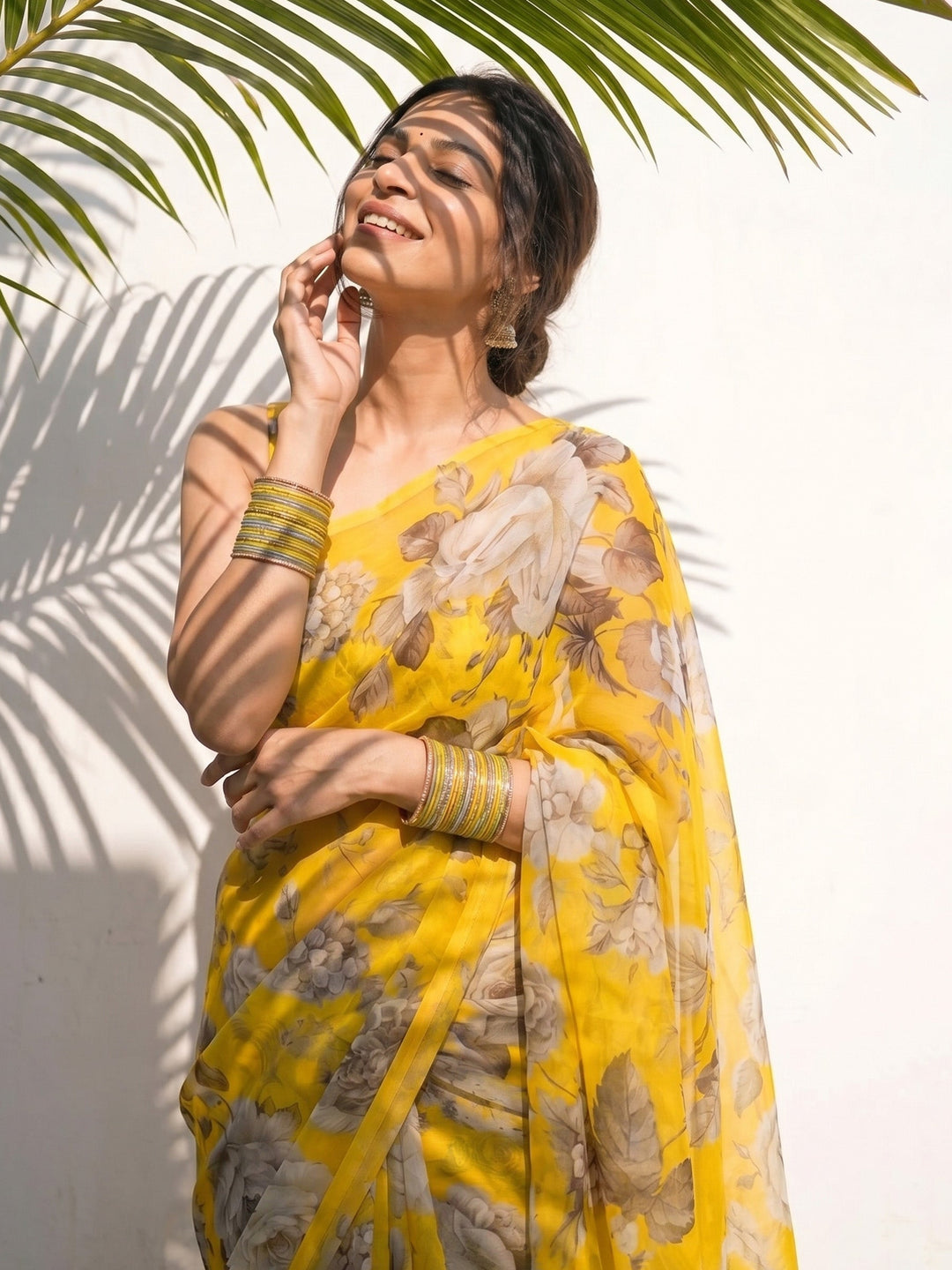 Digital Print Chiffon Saree