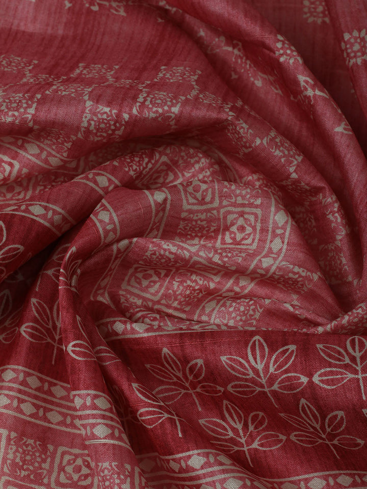 Embroidered Chanderi Unstitched Suit With Pant &amp; Dupatta