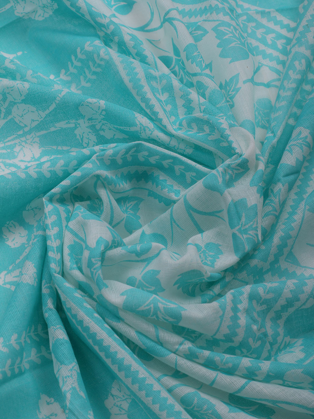 Printed Cotton Blend Unstitched Suit With Dupatta