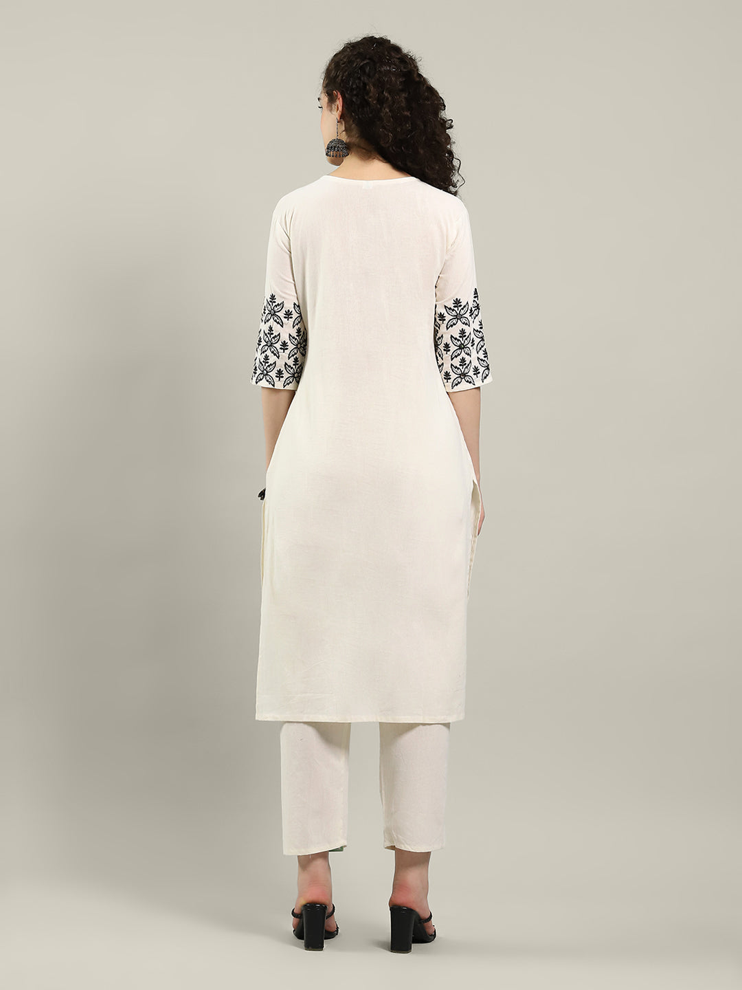 Printed Cotton Blend Kurta With Pants