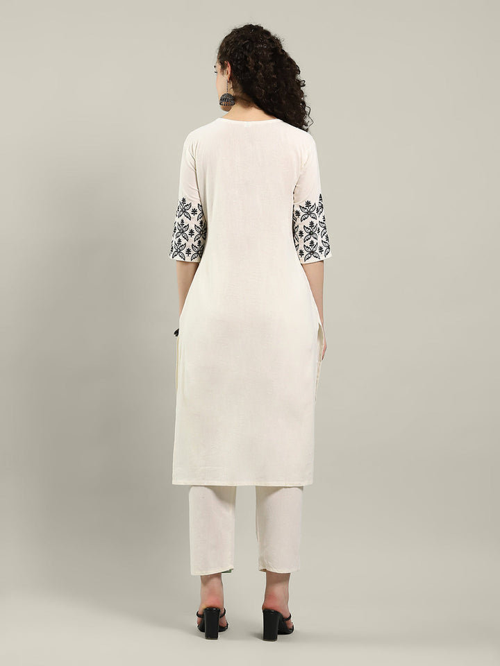 Printed Cotton Blend Kurta With Pants