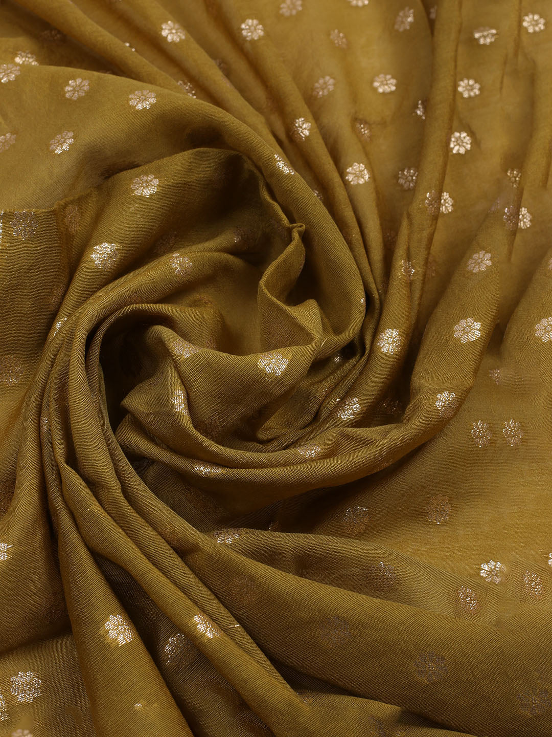 Neck Embroidered Chanderi Unstitched Suit With Dupatta