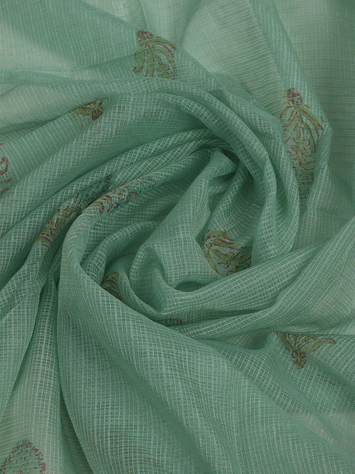 Printed Cotton Unstitched Suits Printed Suit With Pant &amp; Dupatta