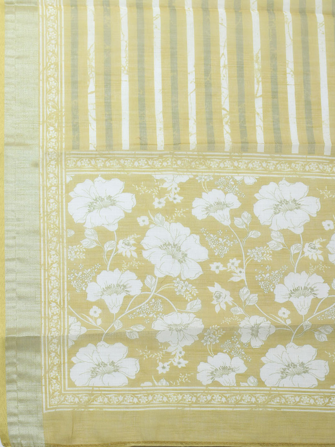 Embroidered Linen Blend Unstitched Suit With Pant &amp; Dupatta