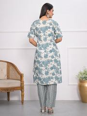 Digital Printed Muslin Kurta With Pants