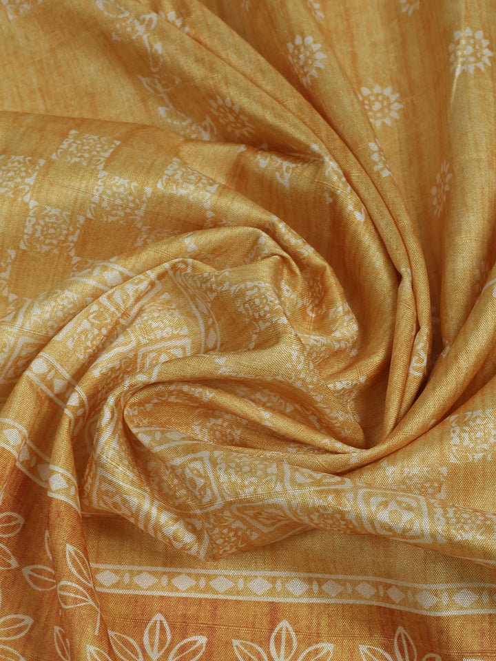 Embroidered Chanderi Unstitched Suit With Pant &amp; Dupatta