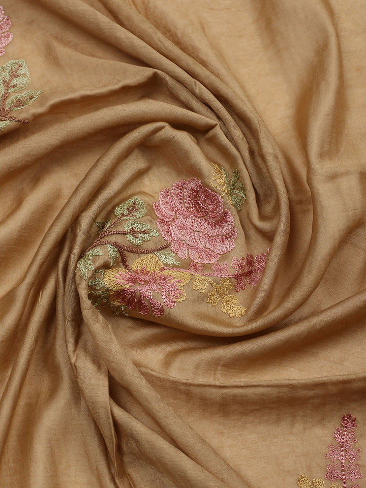Embroidered Muslin Unstitched Suit With Pant &amp; Dupatta