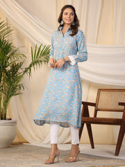 Printed Cotton Blend Kurta