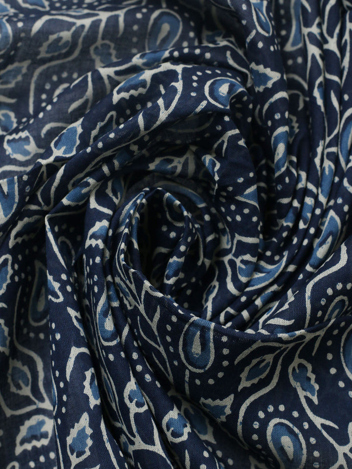 Embroidered Cotton Blend Unstitched Suit With Pant &amp; Dupatta