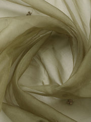 Embroidered Chanderi Unstitched Suit With Pant & Dupatta