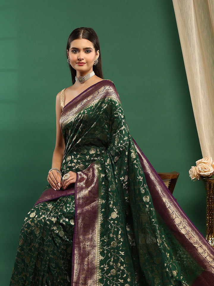 Plain Crepe Saree