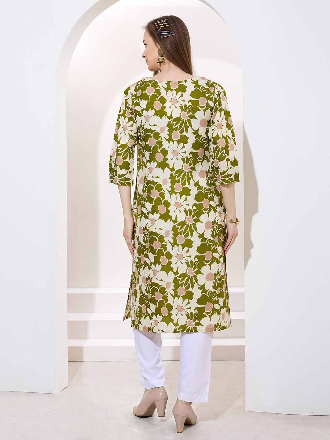 Floral Printed Cotton Kurta