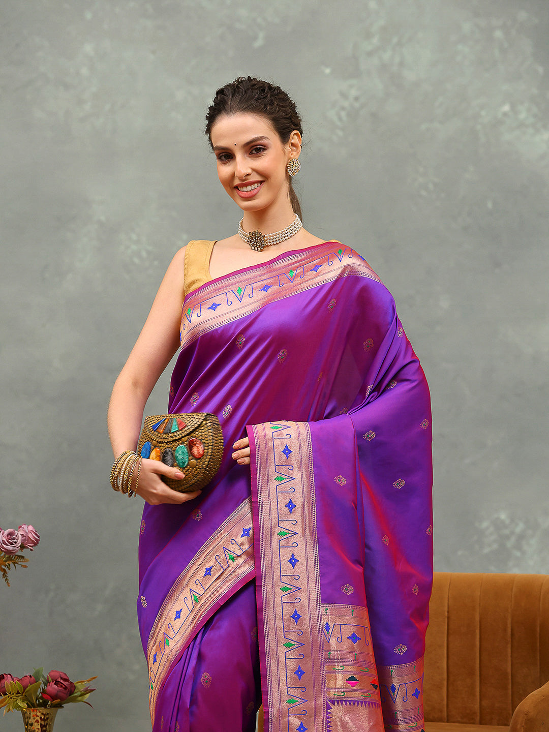 Embroidered Cotton Blend Saree