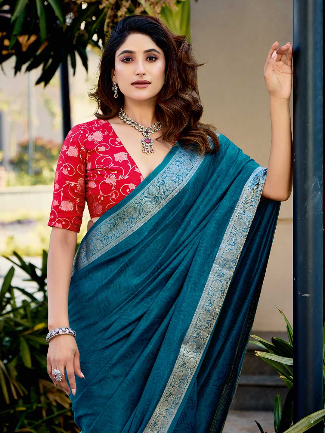 Zari Border Art Silk Saree