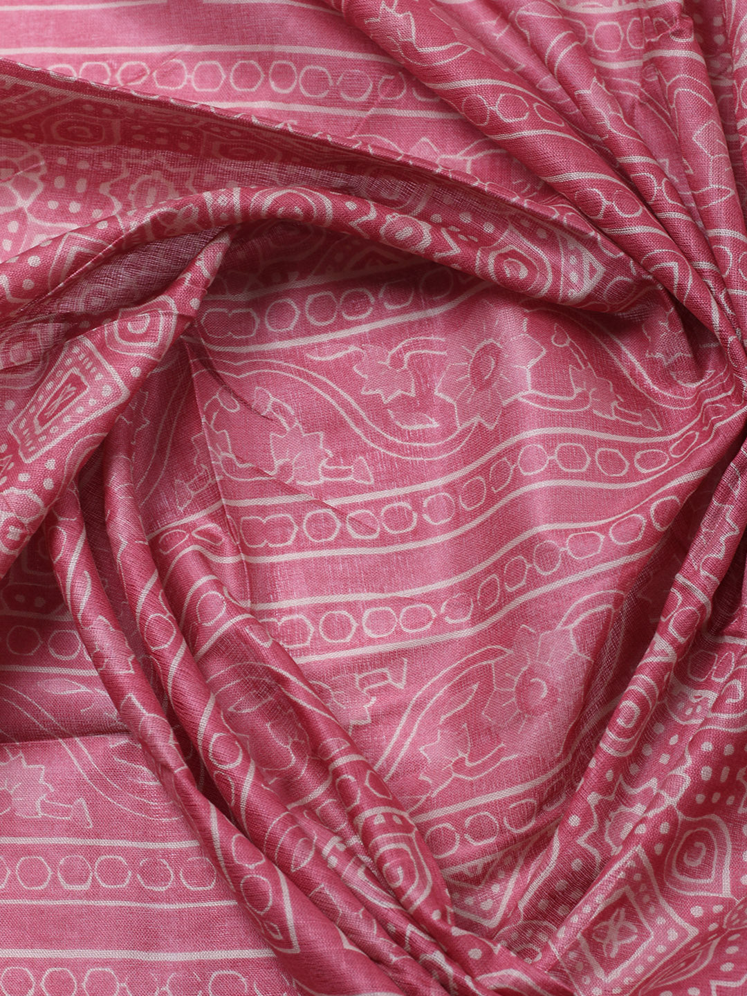 Printed Cotton Blend Unstitched Suit With Pant &amp; Dupatta