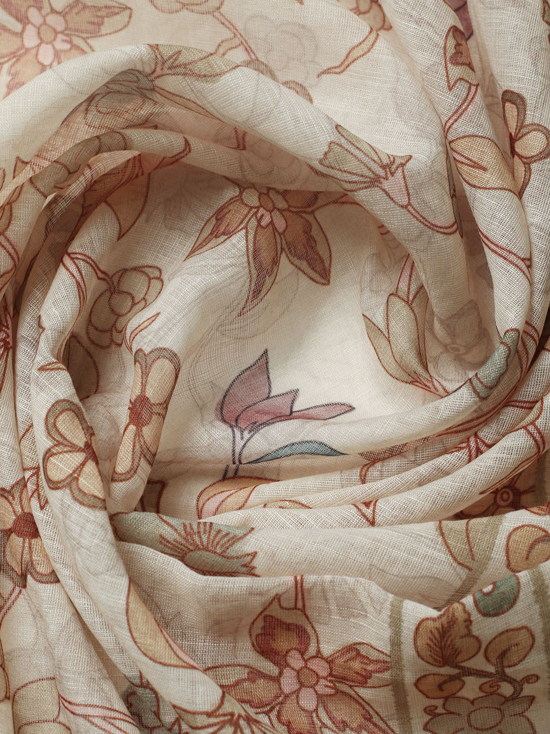 Printed Cotton Blend Unstitched Suit With Pant &amp; Dupatta