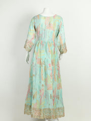 Sequins Embroidery Chinnon Kurta With Pants And Dupatta