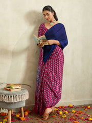 Printed Satin Saree