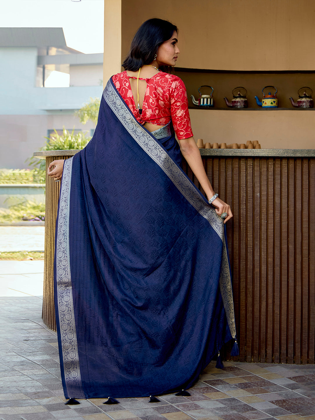 Zari Border Art Silk Saree