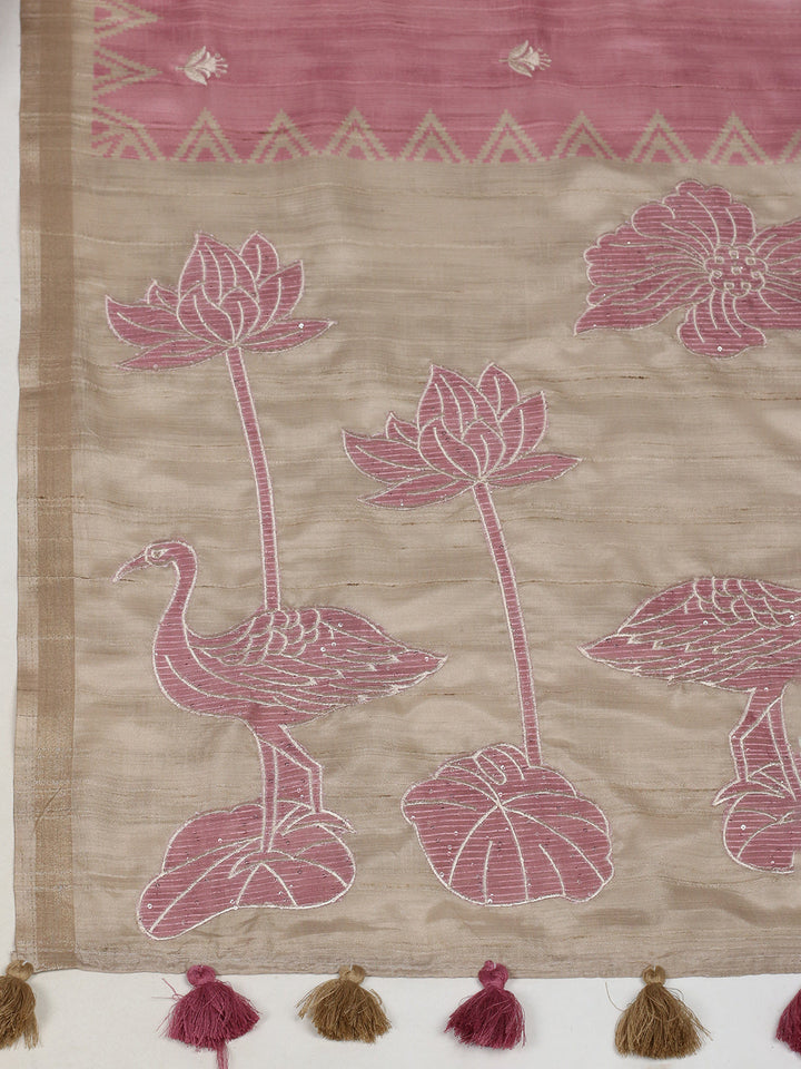 Printed &amp; Embroidered Booti Art Silk Saree