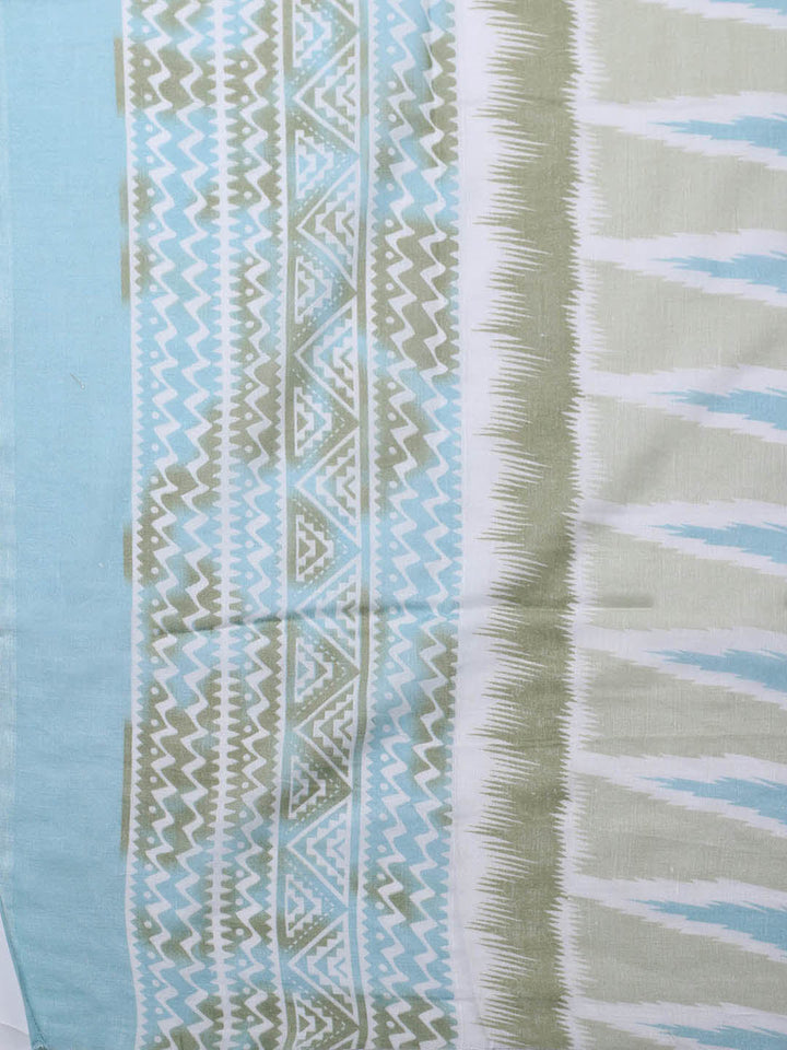 Printed Cotton Blend Unstitched Suit With Pant &amp; Dupatta