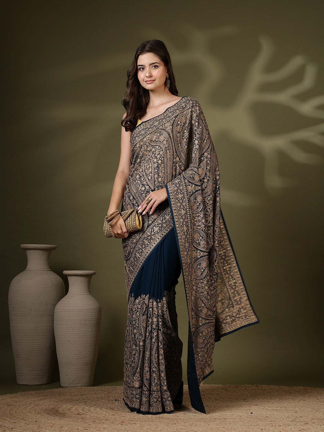 Embroidered Georgette Saree