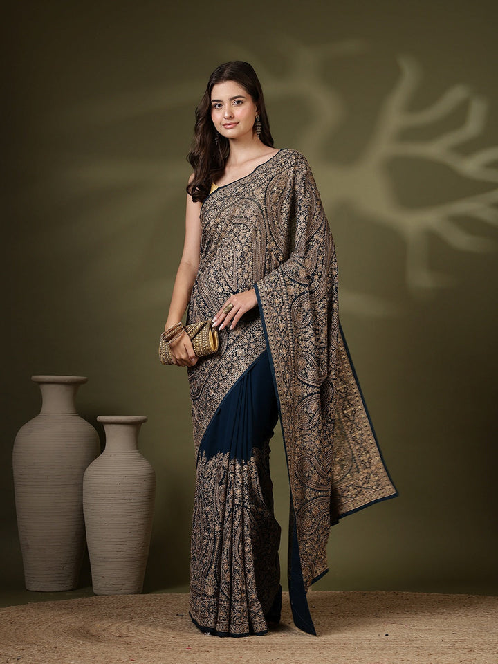 Embroidered Georgette Saree