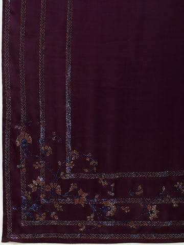 Stone Embroidered Satin Saree