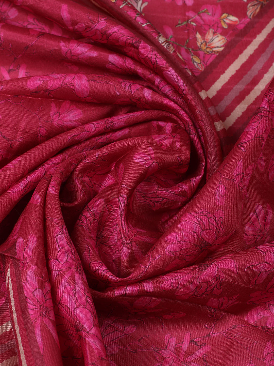 Embroidered Tussar Unstitched Suit With Pant Dupatta
