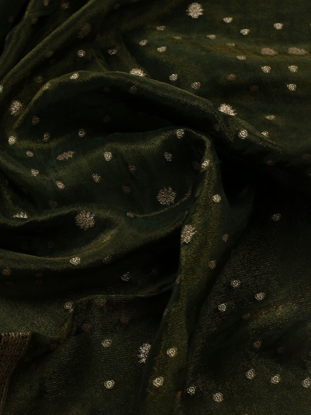Embroidered Art Silk Unstitched Suit Piece With Dupatta