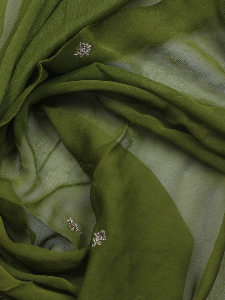 Printed Crepe Unstitched Suit With Dupatta