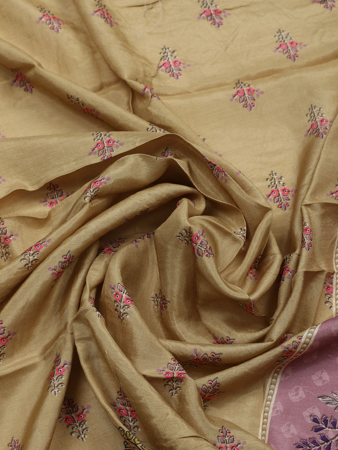 Embroidered Muslin Unstitched Suit With Pant &amp; Dupatta