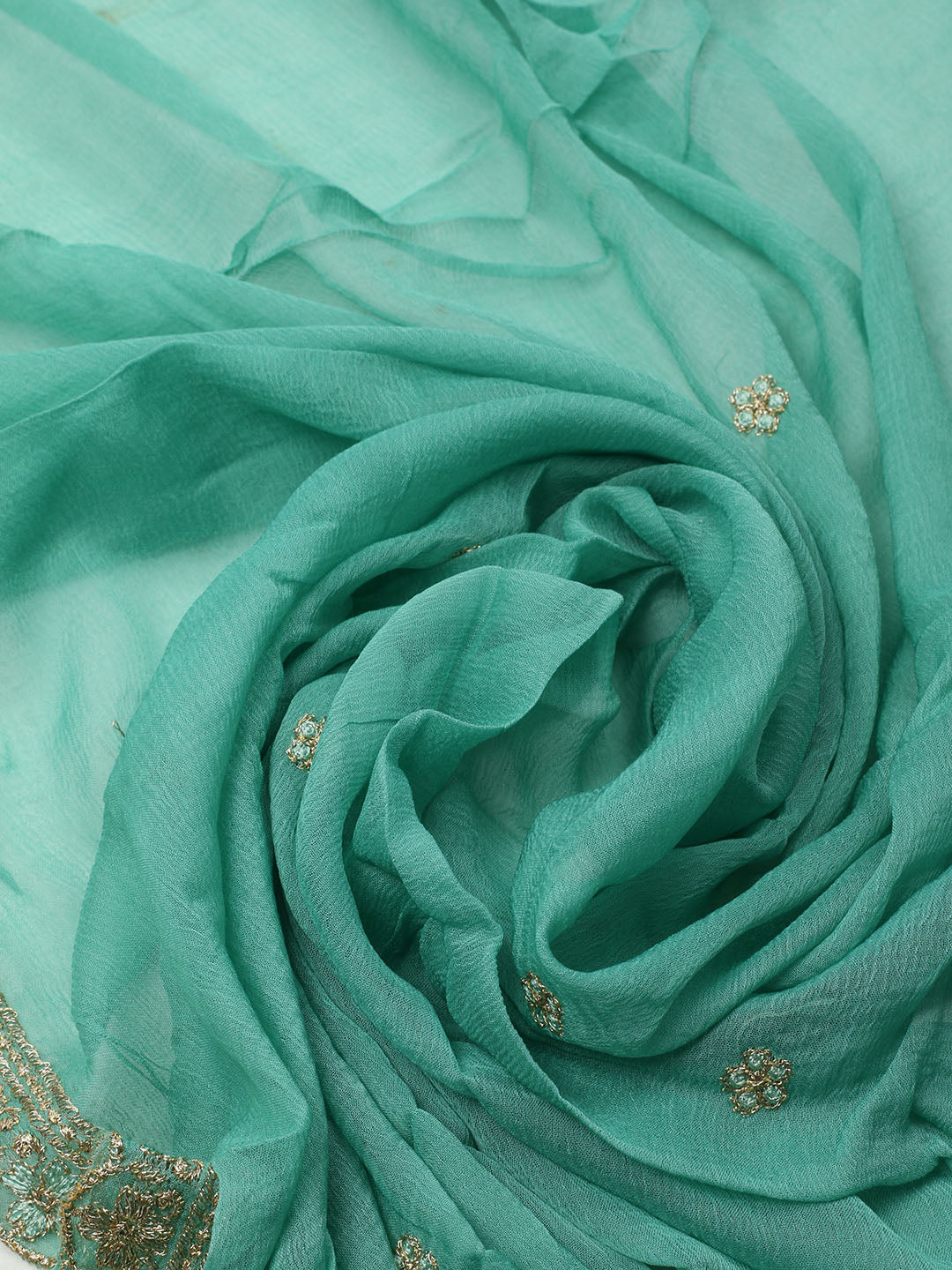 Embroidered Organza Unstitched Suit With Dupatta