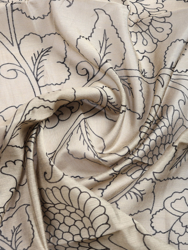 Printed Cotton Blend Unstitched Suit With Pant &amp; Dupatta