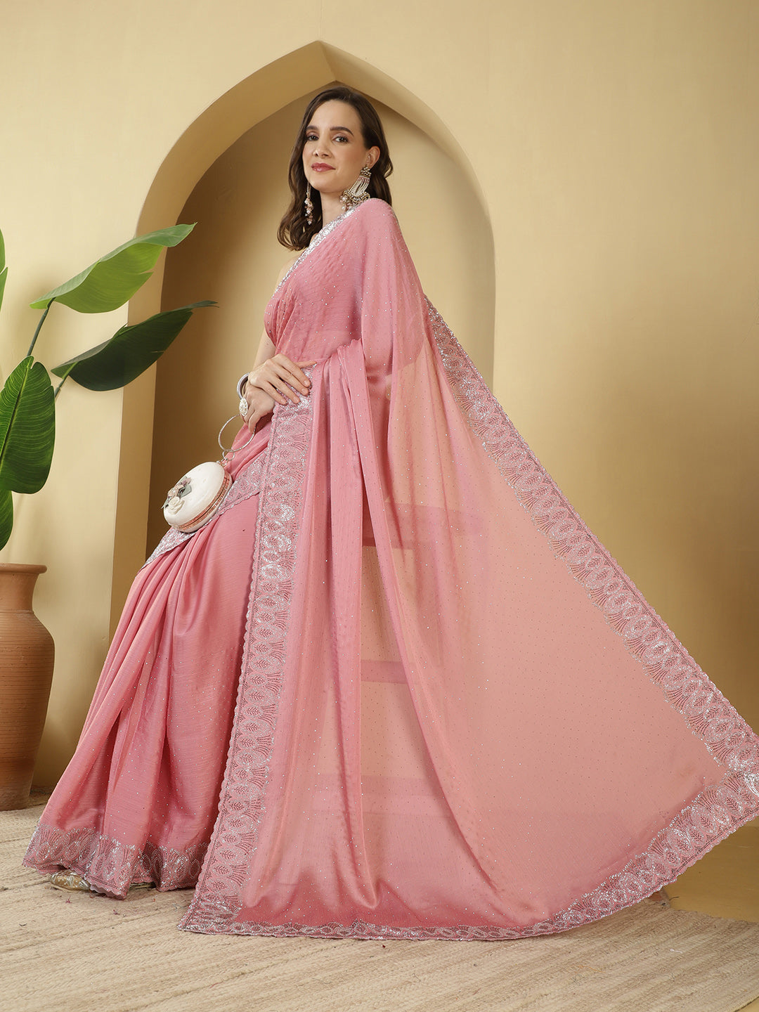 Digital Printed Chiffon Saree