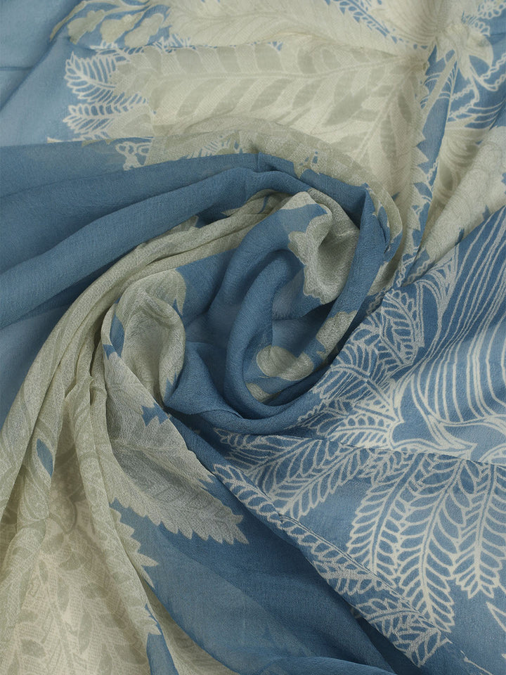 Printed Cotton Unstitched Suit With Pant &amp; Dupatta