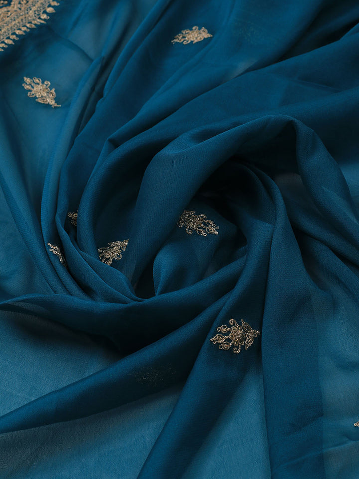Zari Jaal Art Silk Unstitched Suit Piece With Dupatta