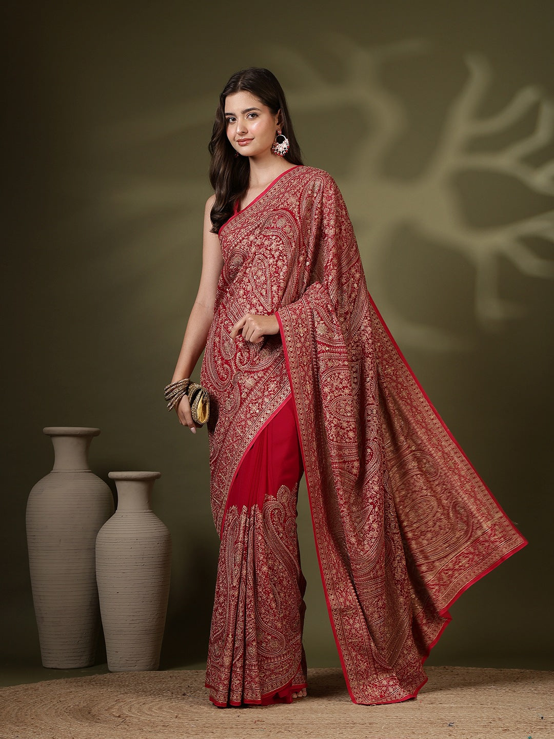 Embroidered Georgette Saree