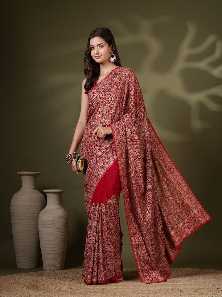 Embroidered Georgette Saree