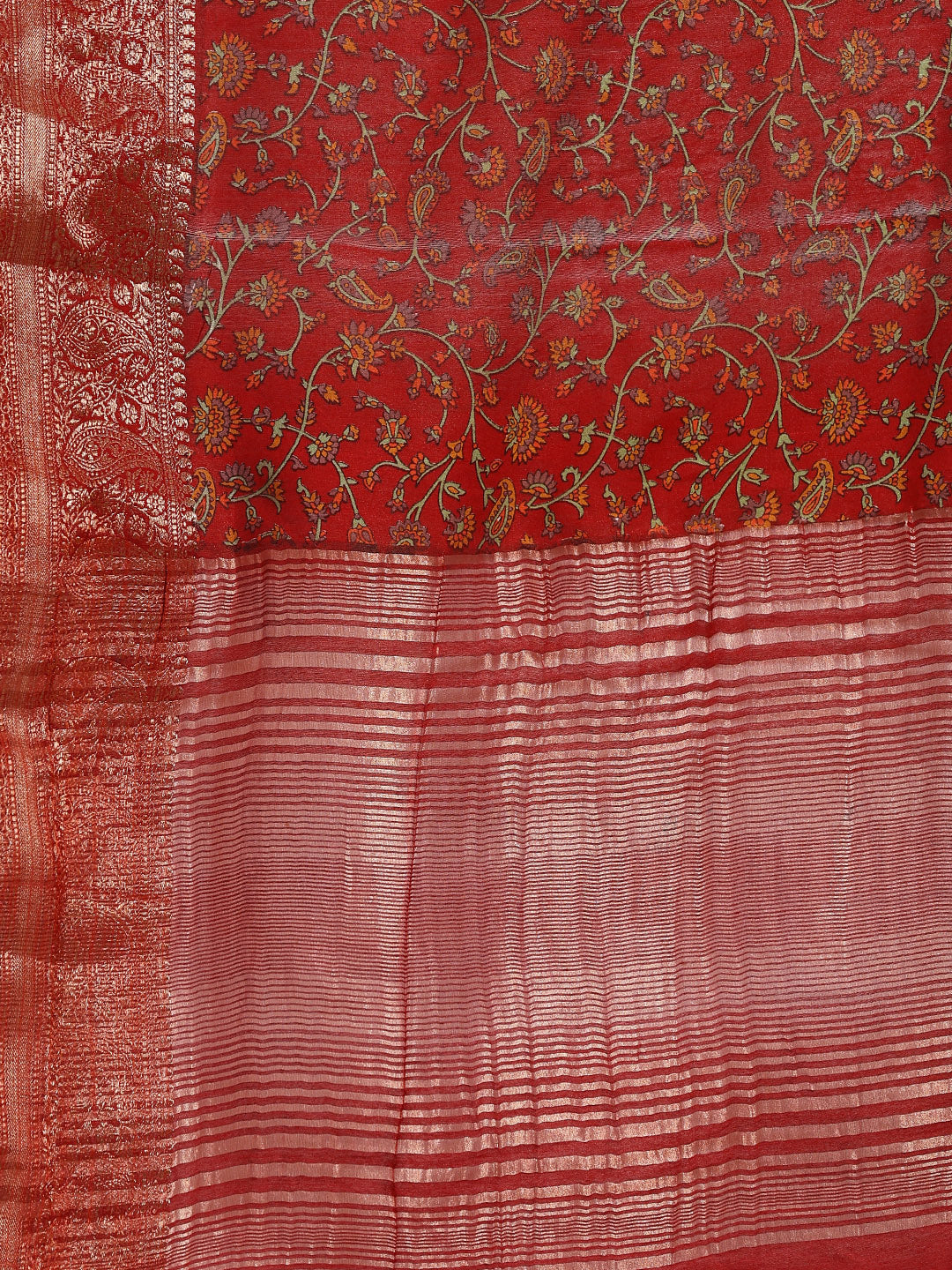 Digital Printed Cotton Blend Woven Saree