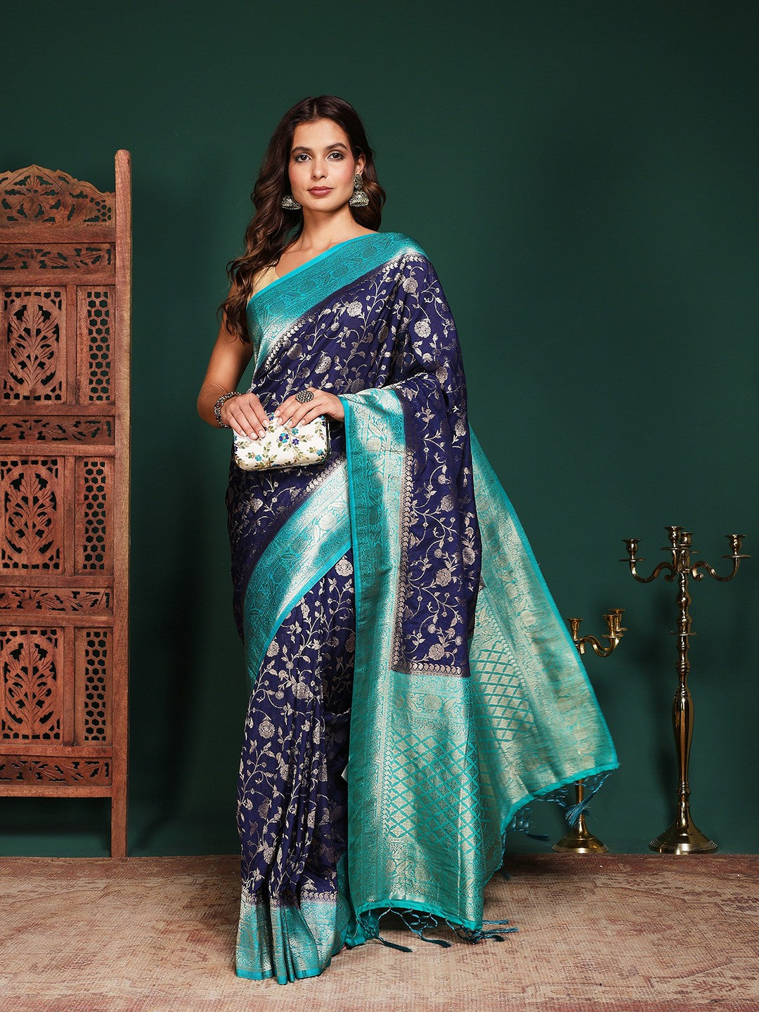 Plain Crepe Saree