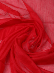 Woven Design Chanderi Red Unstitched Suit With Pant & Dupatta