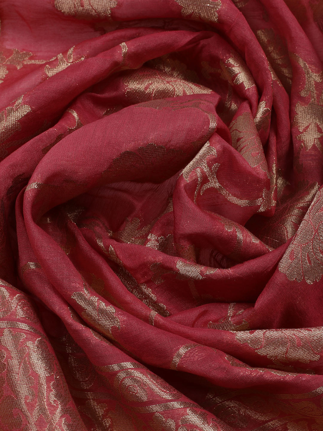 Embroidered Chanderi Unstitched Suit With Dupatta